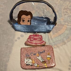 Danielle Nicole Disney Beauty and the Beast Cosmetic Bag Set.